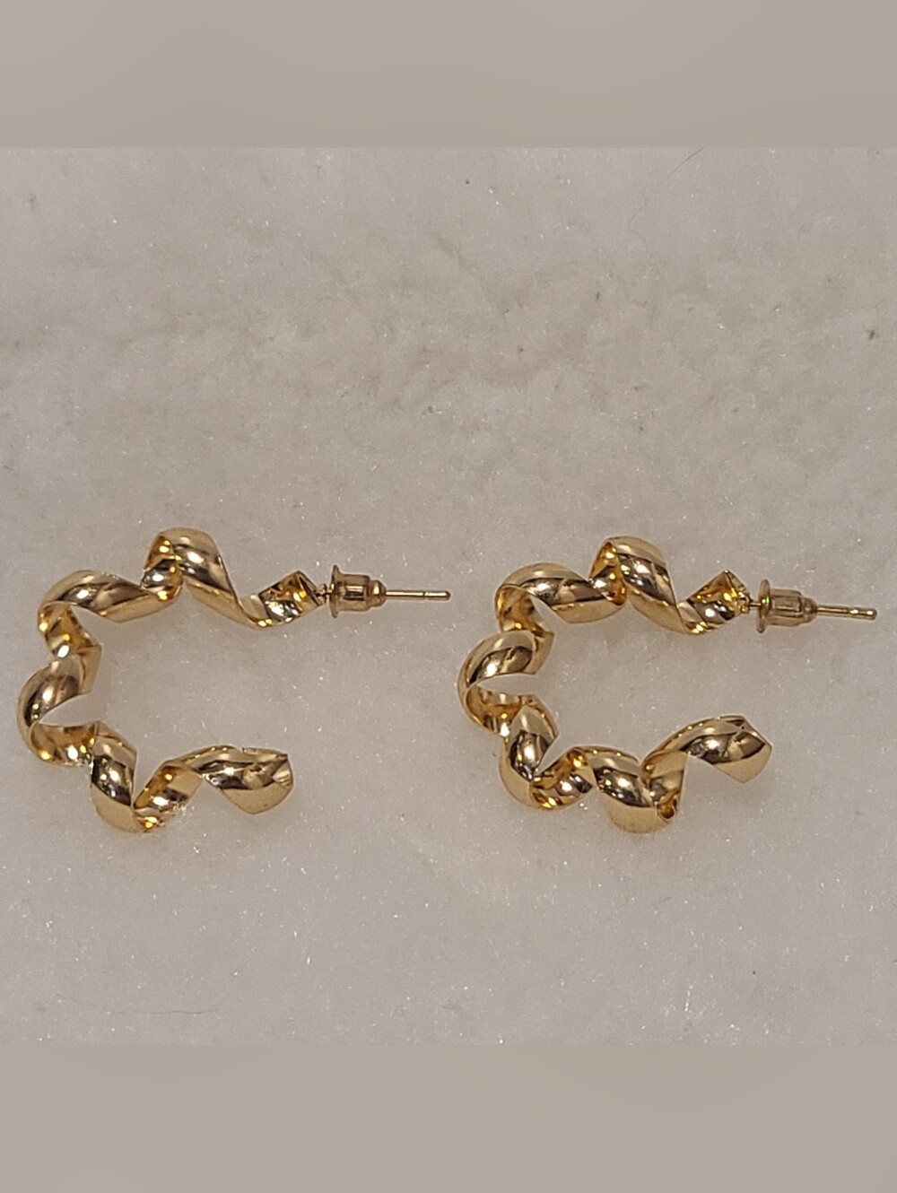Gold Spiral Hoop Earrings Chic Modern
